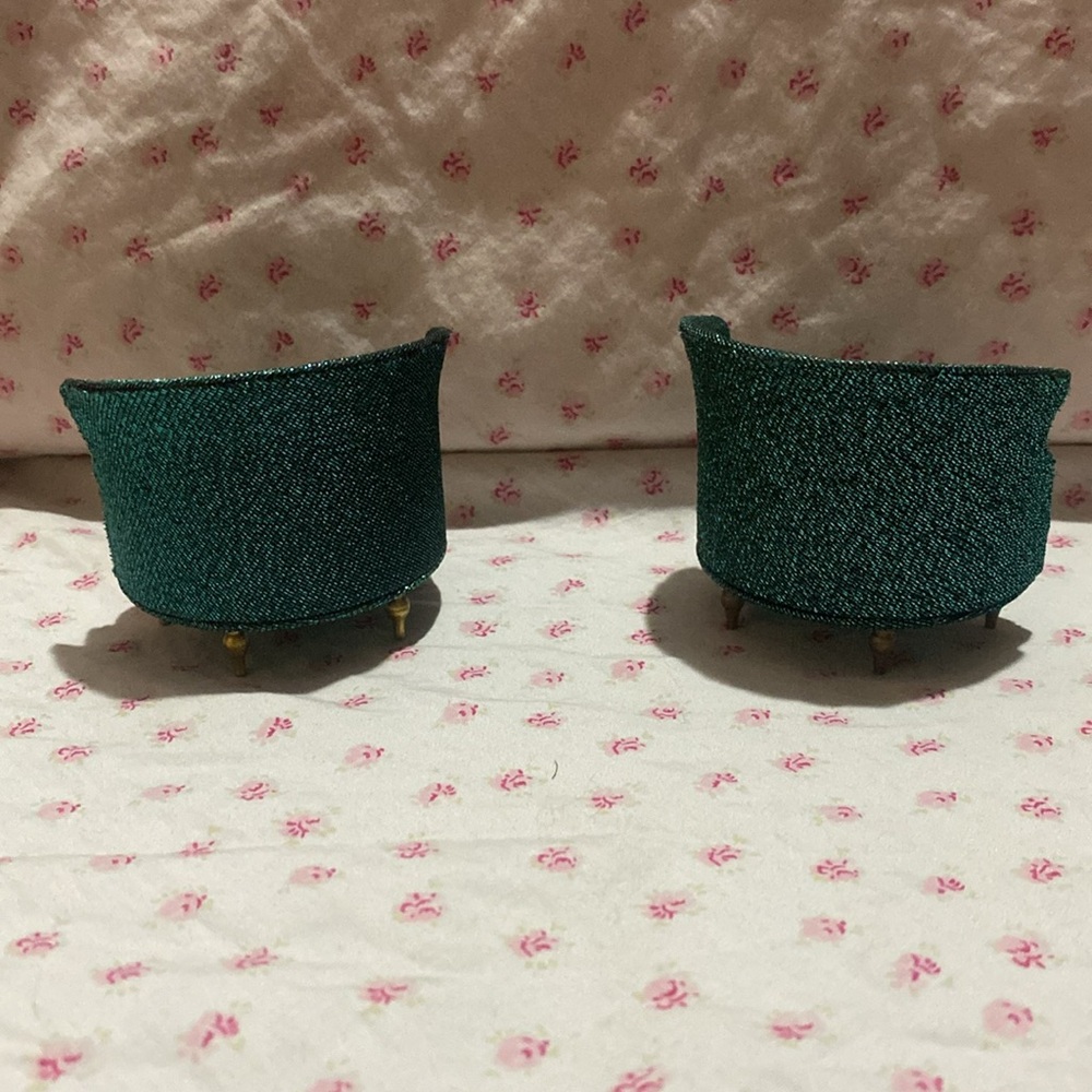 Sparkling Teal Miniature 1:12 scale Armchairs - Picture 6 of 7